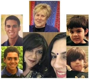 Several pictures form a collage of the author's family.